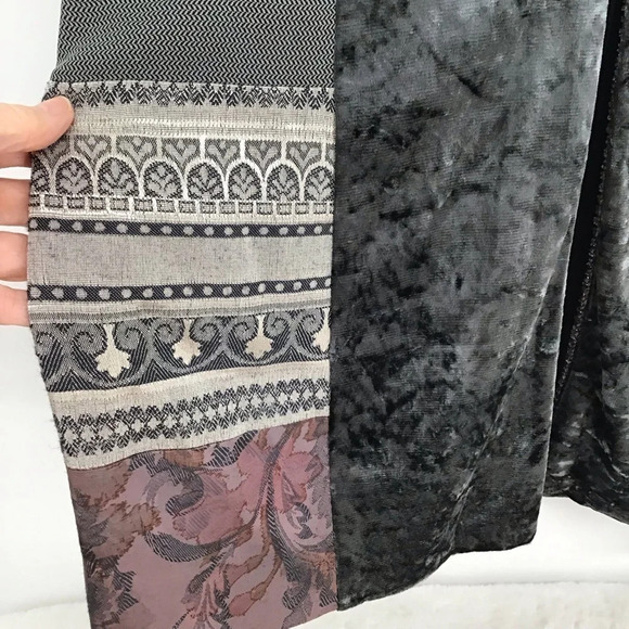 Donna Jessica Vintage Mixed Fabric & Texture Eclectic Vest Black/Gray Size 1 - Picture 5 of 7